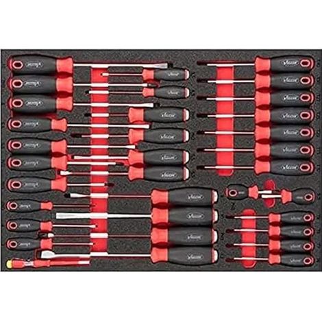 Set di cacciaviti Vigor V6813 34 pezzi con schiuma morbida bicolore