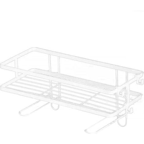 Étagère de rangement à 1 niveau, gain de place, à placer au-dessus des toilettes, en acier blanc. (1/5)