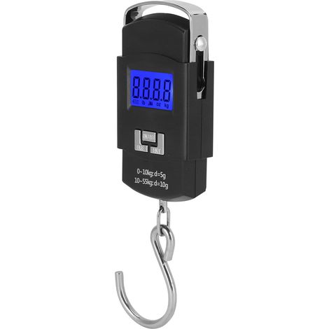 Elektronische Waage bis 55 kg, tragbare digitale Badezimmerwaage mit Aufhängehaken für Angeln, Expresspakete und Gepäck. (1/5)