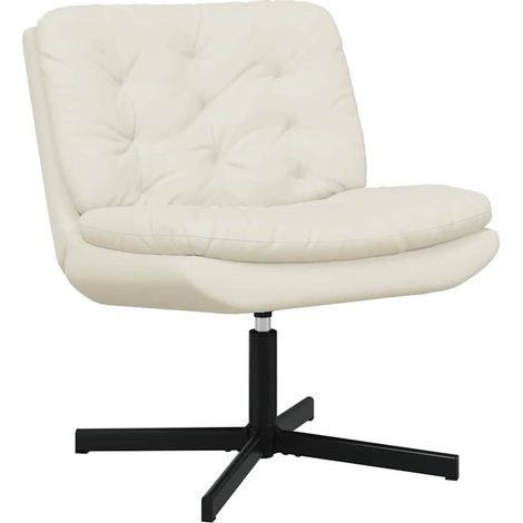 Fauteuil de Salon,Chaise,Fauteuil relaxant pivotant Crème 63 x 75 x 76 cm Velours CFW831321 (1/5)