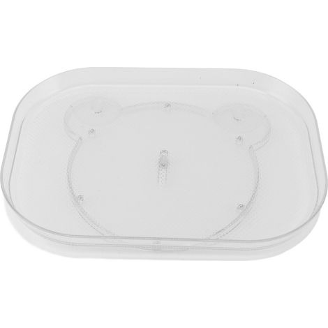 Drehbarer Kühlschrankorganizer mit rutschfester Unterseite, 360-Grad-drehbare Ablage für Snacks, Gewürze und Getränke, Bärenform, 35 x 26 cm.