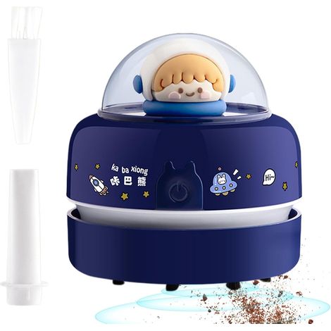 Aspirateur à miettes pour table – Aspirateur portable sans fil de dessin animé, mignon à économie d'énergie à piles pour miettes, clavier, piano, maison, école, voiture (1/5)