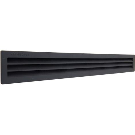 La Ventilazione P51R516N Griglia di Ventilazione rettangolare in Plastica nera da incasso con rete antinsetti. Dimensioni 515x60 mm