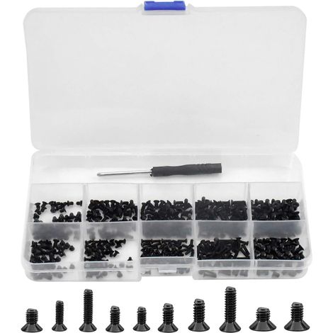 Kit De Vis M2 M2.5 M3 - 500 Pièces Vis À Tête Fraisée Micro - Pour Réparation Électronique Montre Ordinateur Lunettes Bijoux - Boîte De Rangement