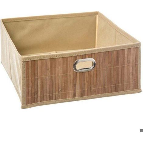 Panier Rangement Bambou - 31 x 31 x 15 cm - Pour Salle De Bain Livres Vêtements - 1 Pièce (1/3)