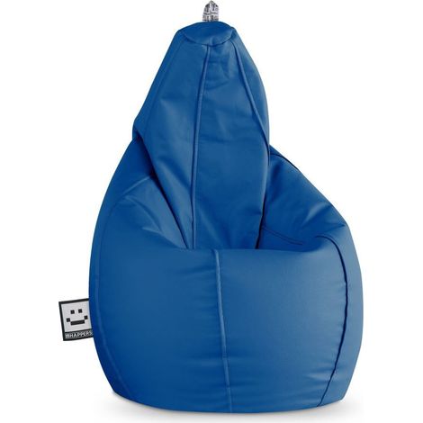 Pouf Poire Similicuir Bleu XXL Bleu
