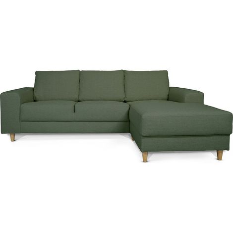 Nordic canapé avec chaise longue tourné vers la droite vert.
