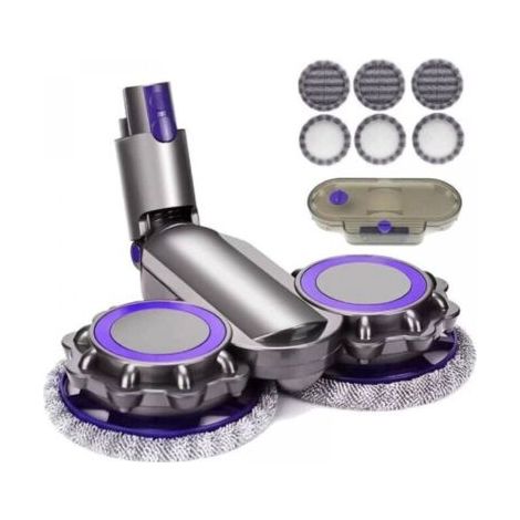 Tête de balai électrique de nettoyage humide et sec compatible avec Dyson V6 V7 V8 V9 V10 V11 + réservoir d'eau + 6 têtes de balai (1/4)
