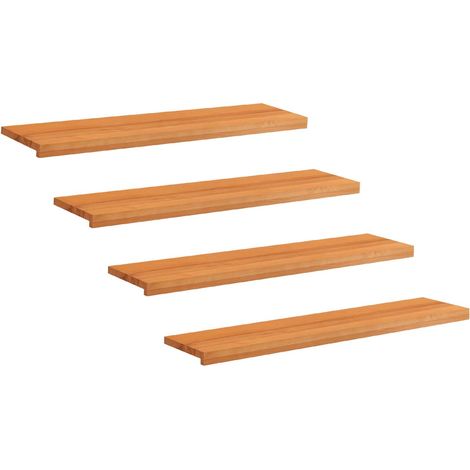 Stair Treads 4 pcs 110 x 30 x 2 cm Light Brown Solid Beech Wood vidaXL