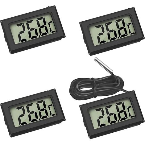 Thermomètre numérique LCD 4 pouces : Moniteur de température avec sonde externe (pour réfrigérateur, congélateur, chambre froide, aquarium) (1/5)
