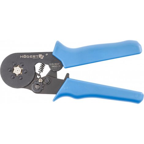 Pince à sertir pour œillets et contacts de câbles isolés Hogert HT1P205 175 mm