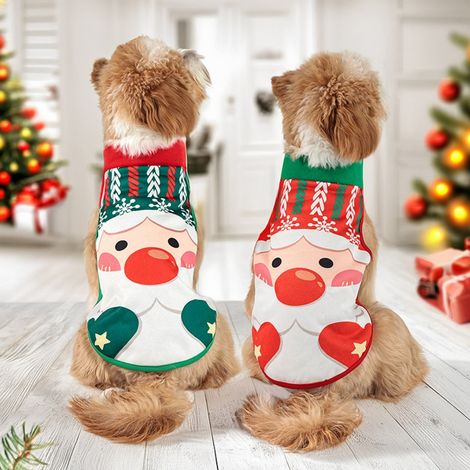 Manteau Chien - Imprimé Père Noël - Polyester - Pour Fêtes D'hiver - Tailles S à XL - 1 Pièce (1/5)