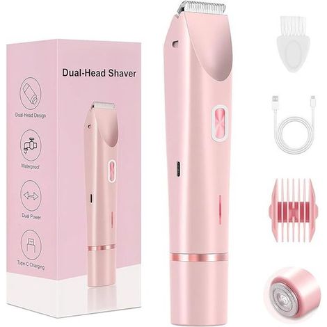 Bikinitrimmer für Damen – 2-in-1-Elektrorasierer – Wasserdicht – Wiederaufladbar – Doppelscherkopf (1/5)