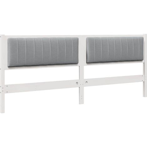 Tête de lit capitonnée avec tête de lit Blanc 200 cm Pin massif (1/5)