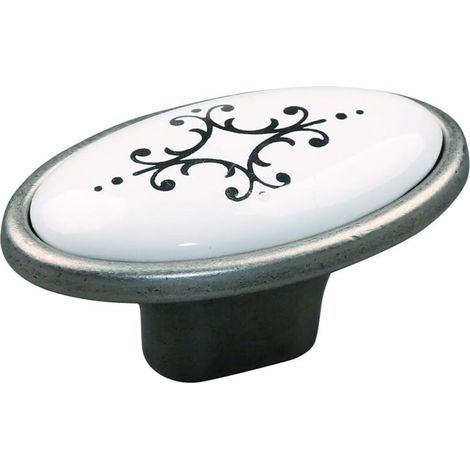 Bouton de tiroir porcelaine céramique 58 mm avec vis Meuble Vintage Antique Style Porte Poignée Commode Armoire Maison (1/2)