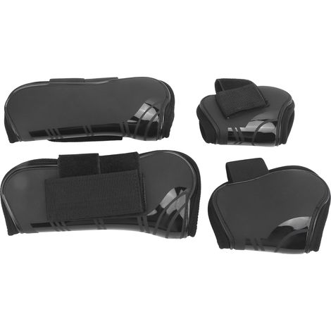 Lot de 4 guêtres de tendon réglables pour chevaux, pour l'avant et l'arrière, idéales pour l'entraînement et le saut d'obstacles. Noir, taille L. (1/5)