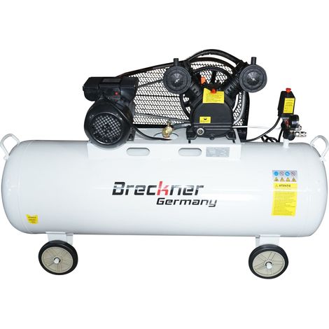 Compressore d'aria a cinghia da 200 litri, motore a V a 2 cilindri da 2,2 kW/3 CV, pressione massima 8 bar, volume di aspirazione dell'aria 325 l/min Breckner Germany (1/5)