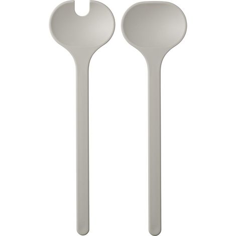 Couverts à salade 2 pièces Lavable au lave-vaisselle Fourchette et cuillère à salade Nordic white (1/5)