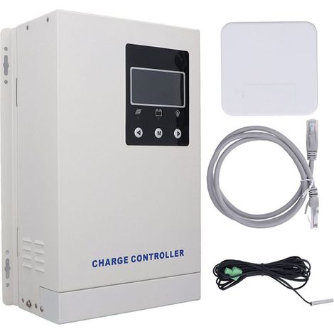 Régulateur de charge solaire MPPT intelligent 80A Bluetooth, alliage d'aluminium, 12V/24V/36V/48V, modes de charge multiples, contrôleur de panneau photovoltaïque avec écran LED (1/5)