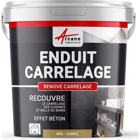 Putz für Fliesen - Fliesen verputzen - Betonbeschichtungs-Effekt - RENOVE CARRELAGE - Kamel - Kit 4kg - 2.6m² für 2 Schichten