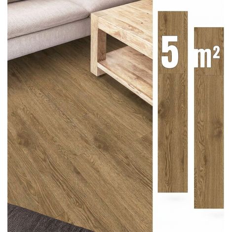 Pavimenti Vinilici Autoadesivi 5 m² MARRONE SCURO Listoni PARQUET (1/5)