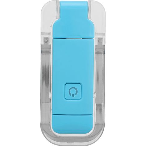 Liseuse LED à pince rechargeable USB 3 intensités lumière blanche chaude flexible portable pour lecture nocturne bleue (1/5)