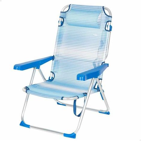 Aktive 62672 Sedia Pieghevole Blu, Confortevole e Inclinabile