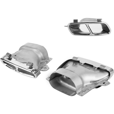 Sortie d'échappement double inox Acier Mercedes AMG A45 W176 CLA45 C117 2013-2018 (Argent Chromé) (1/5)