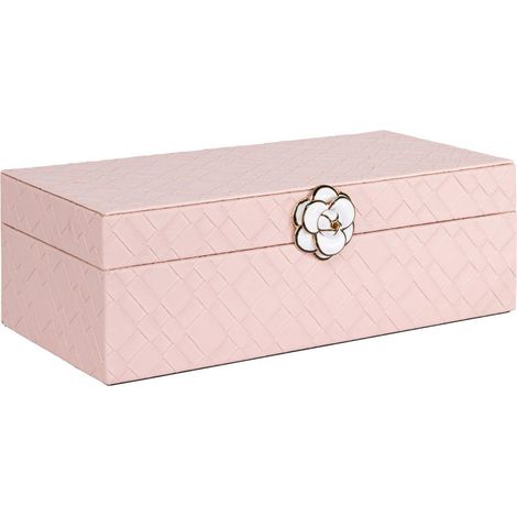Boîte de rangement rose à fermoir bijou - rose poudré (1/5)