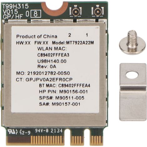 Carte réseau sans fil WiFi 6E 2400Mbps Gigabit Haut Débit 2.4G 5G 802.11AX M.2 NGFF Bluetooth 5.2 Adaptateur (1/5)