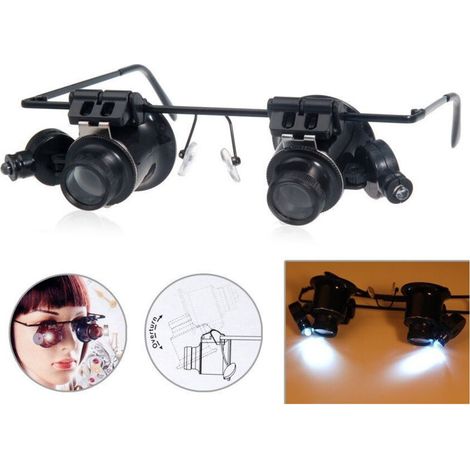 Loupes De Précision - 20 X - Avec Éclairage LED Réglable - Pour Réparation Électronique Bijouterie Horlogerie - Lot De 1