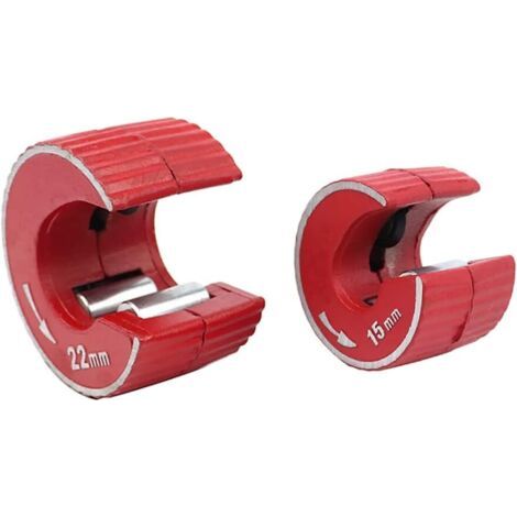 Mini coupe-tube rond en alliage de zinc, outil de coupe pour tuyaux de plomberie, en aluminium, cuivre et PVC, rouge, 15 mm + 22 mm (1/5)
