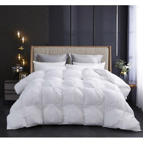 Couette en duvet, 155 x 220 cm, extra chaude, mélange de duvet d'oie et de plumes (2215 g), housse 100 % coton (1/5)
