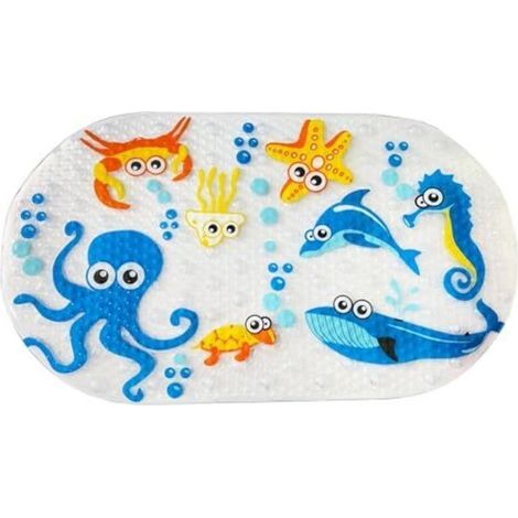 Tapis De Bain Antidérapant pour Bébé - Confortable, Ludique Et Facile À Nettoyer - Universel, s'adapte À Toutes Les Baignoires - Dès 8 Mois - Dimensions 69x38 cm (1/4)