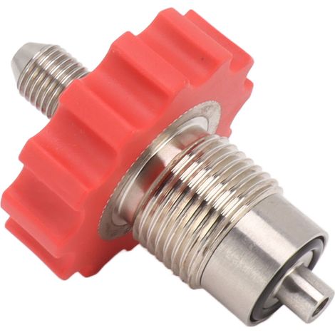 CO2-Gastankadapter aus Edelstahl, G5/8 auf 7/16-20 Gasfülladapter, rotes Getriebe (1/5)
