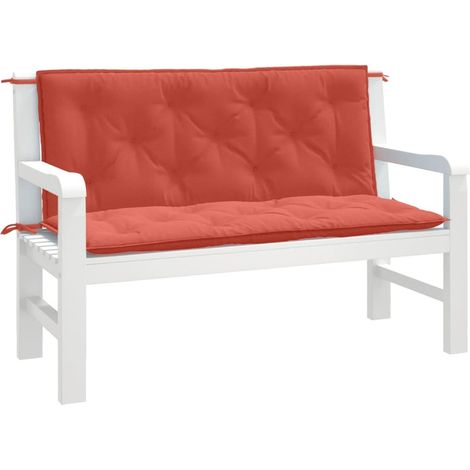 Gartenbank-Auflagen 2 Stk. Melange Rot 120x50x7 cm Stoff