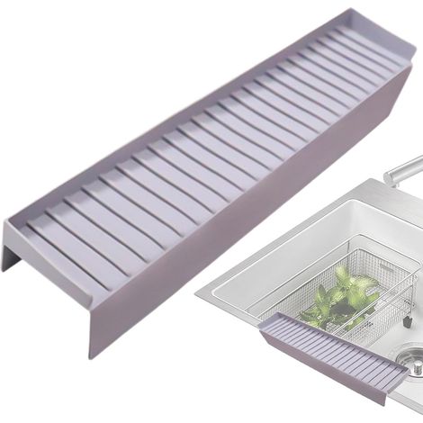 Protection de bord d'évier de cuisine en silicone, protection anti éclaboussures réglable, protection contre les éclaboussures de comptoir, accessoires d'évier en granit flexible pour cuisine (1/5)