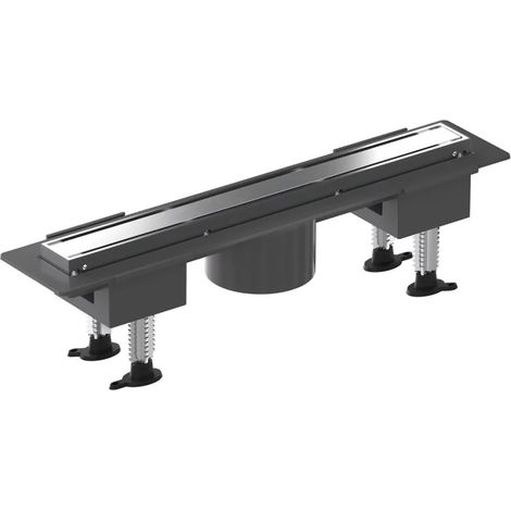 Canalina doccia 40 cm in alluminio reversibile scarico centrale, sifone e piletta inclusi (1/4)