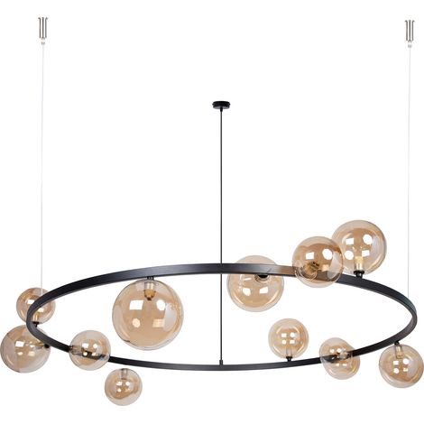 Lampadario sospeso Bolero nero ambra 12xG9 Ø126 (1/2)