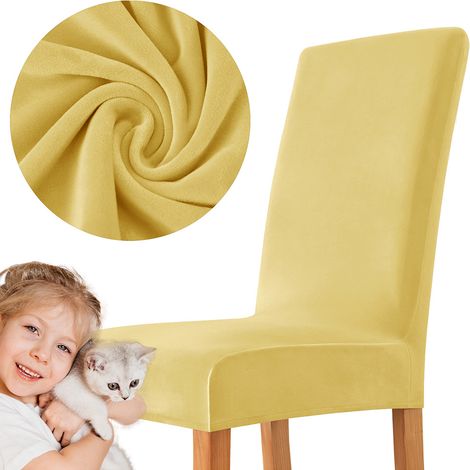 Housse de fauteuil en velours JAUNE ÉPAIS