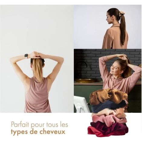 chouchou cheveux (Lot de 12), chouchou cheveux femme premium en soie élastique et filles, accessoires pour cheveux (1/4)