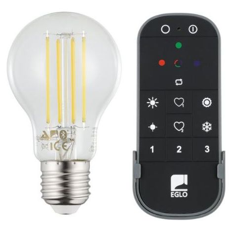 EGLO - Set of 2x E27 A60, remote control - White - Zigbee, Bluetooth