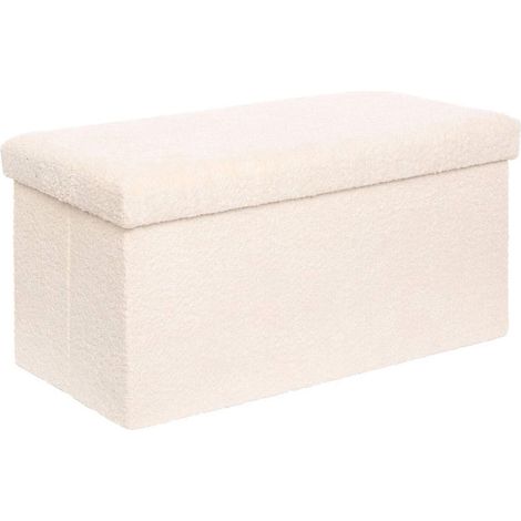 Banc Coffre Pliable "Soana" 76cm Ivoire (1/3)
