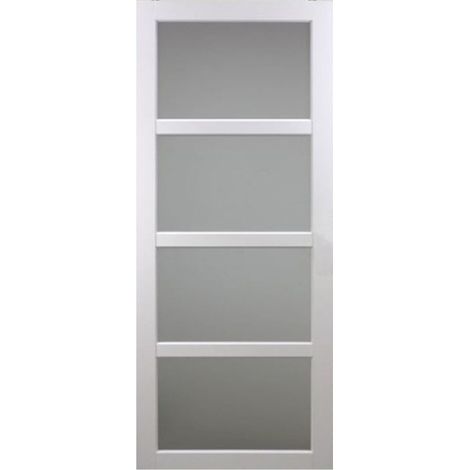 Porta scorrevole Tana bianca con vetro H204 x L63 cm Gd Menuserie