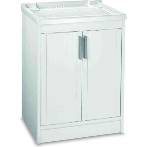 1PZ LAVATOIO IN RESINA BIANCO IN KIT cm. 60x50x86 h (1/7)