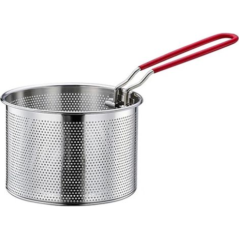 Panier à Frites et Pâtes en Acier Inoxydable - Passoire de Cuisine Avec Poignée, Louche, Écumoire - Ustensile Domestique (14 cm) (1/5)