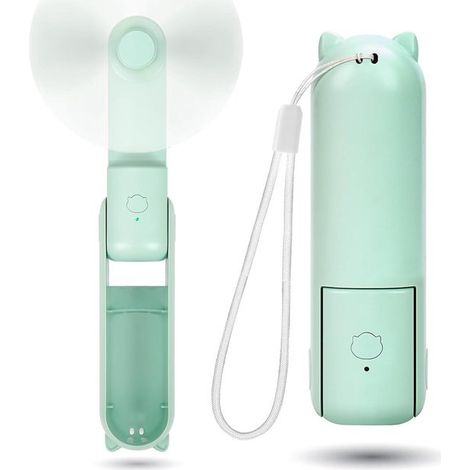 Leiser, wiederaufladbarer Handventilator mit 3 Geschwindigkeitsstufen, Laufzeit 9–15 Stunden, ideal für Reisen, umweltfreundlich (1/5)