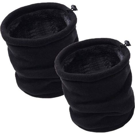 Thermique Tour Cou Multifonctionnel Masque Neck Warmer Unisexe - Toison Windstopper Hiver Moto Running Cycling Noir2 (1/5)