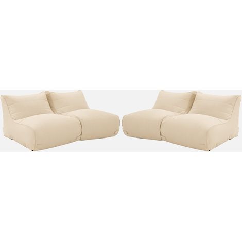 Puff de exterior en olefina, set de 4