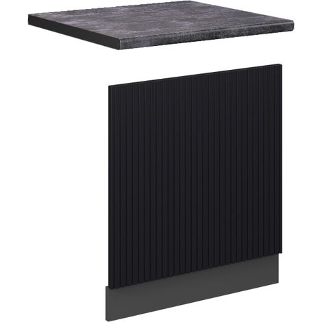 Panel frontal Fame-Line, Rayas negras, 60 cm , ET Antracita, Vicco